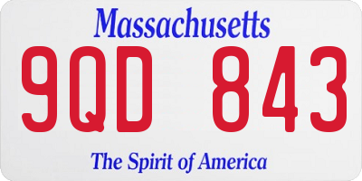 MA license plate 9QD843