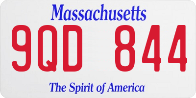 MA license plate 9QD844