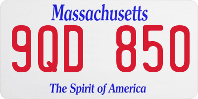 MA license plate 9QD850