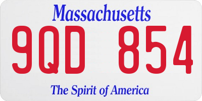 MA license plate 9QD854