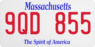 MA license plate 9QD855