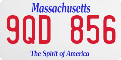 MA license plate 9QD856