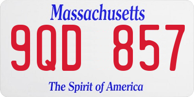 MA license plate 9QD857