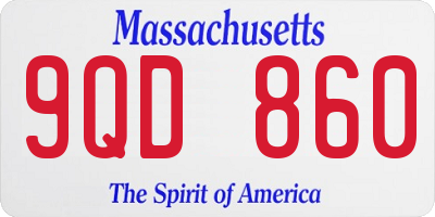 MA license plate 9QD860