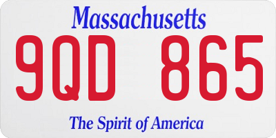MA license plate 9QD865
