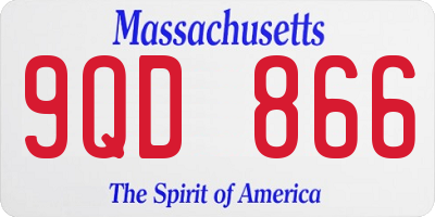 MA license plate 9QD866