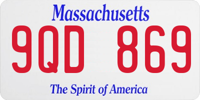 MA license plate 9QD869