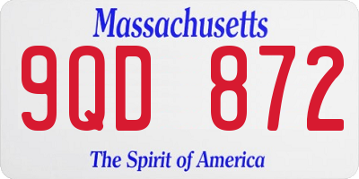 MA license plate 9QD872