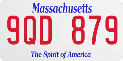 MA license plate 9QD879