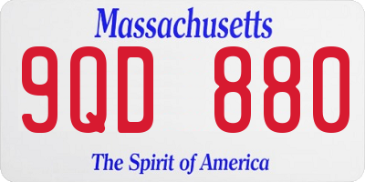 MA license plate 9QD880