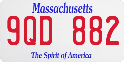 MA license plate 9QD882