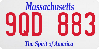 MA license plate 9QD883