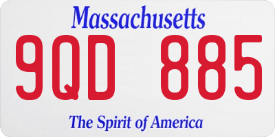 MA license plate 9QD885