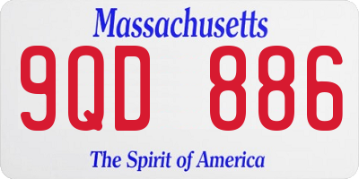 MA license plate 9QD886