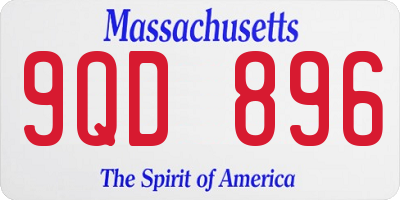 MA license plate 9QD896