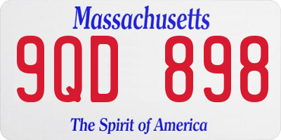 MA license plate 9QD898