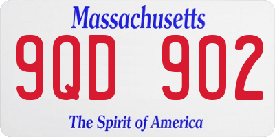 MA license plate 9QD902