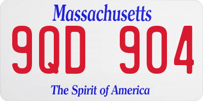 MA license plate 9QD904