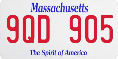 MA license plate 9QD905