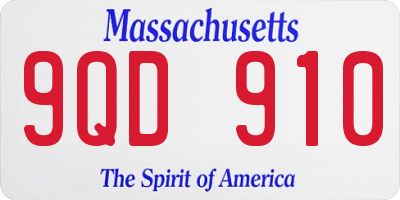 MA license plate 9QD910