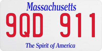 MA license plate 9QD911