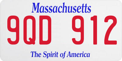 MA license plate 9QD912