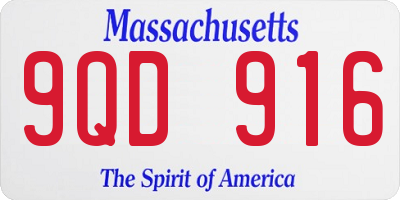 MA license plate 9QD916