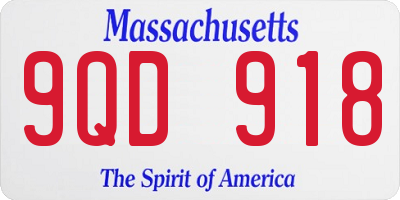 MA license plate 9QD918