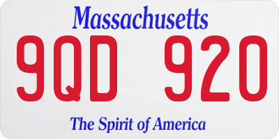 MA license plate 9QD920