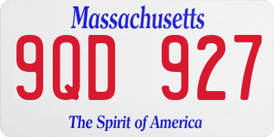 MA license plate 9QD927