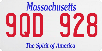 MA license plate 9QD928