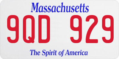 MA license plate 9QD929