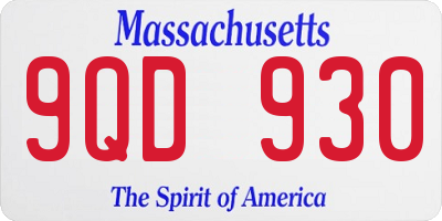MA license plate 9QD930