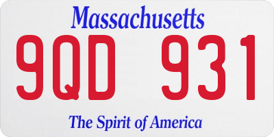 MA license plate 9QD931