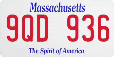 MA license plate 9QD936