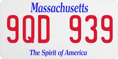 MA license plate 9QD939