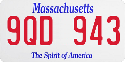 MA license plate 9QD943