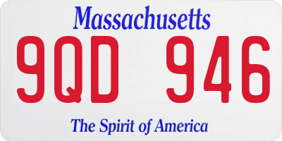 MA license plate 9QD946