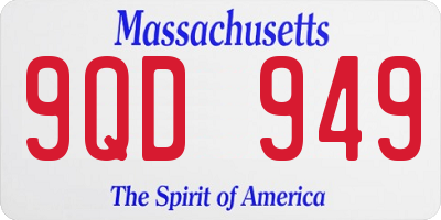 MA license plate 9QD949