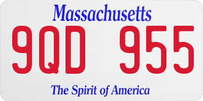 MA license plate 9QD955