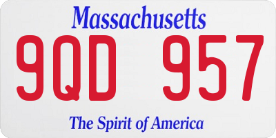 MA license plate 9QD957
