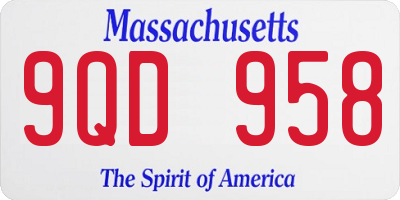 MA license plate 9QD958