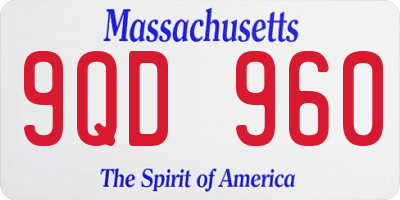 MA license plate 9QD960