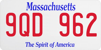 MA license plate 9QD962