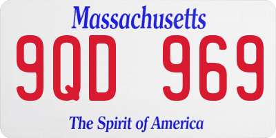 MA license plate 9QD969