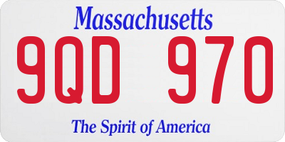 MA license plate 9QD970