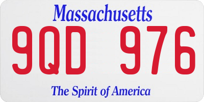 MA license plate 9QD976