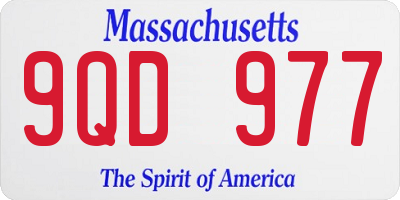 MA license plate 9QD977