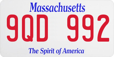 MA license plate 9QD992