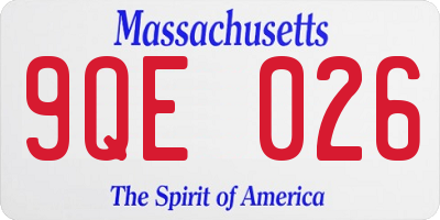 MA license plate 9QE026